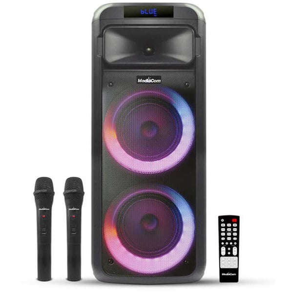 Mediacom MCI 525 Portable Party Speaker With Battery, Bluetooth And 2 Wireless Mics